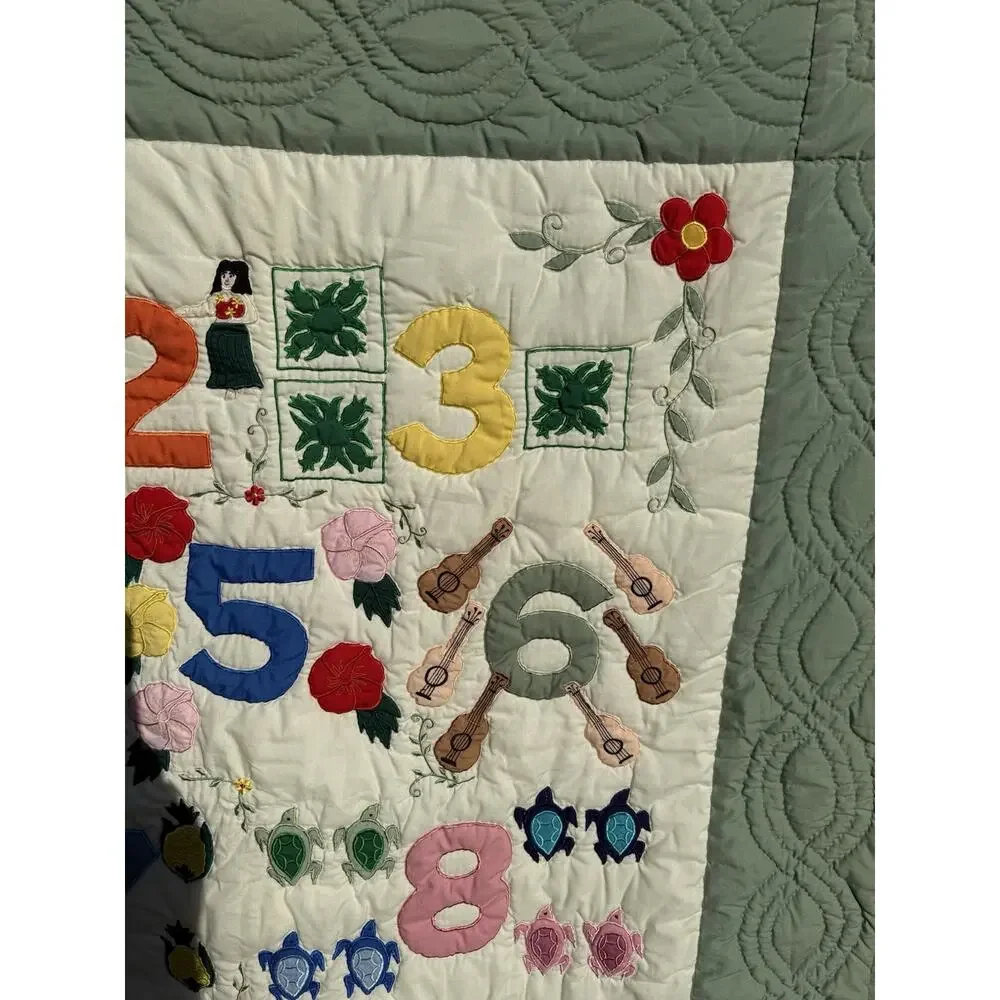 Hawaiian 1 to 10 Counting Baby Hawaiian Quilt Hula Turtles Ukuleles